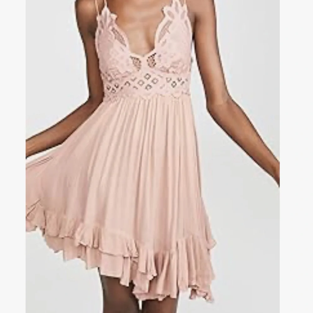 FREE PEOPLE Adella Dress Cottagecore Festival Flowy Pink Dress NWT Sz Small